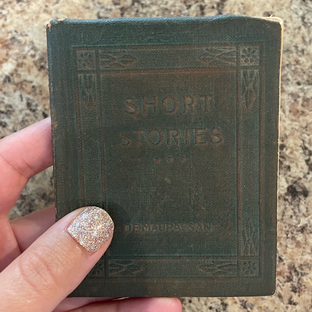 Antique Little Leather Library Book- Short Stories
